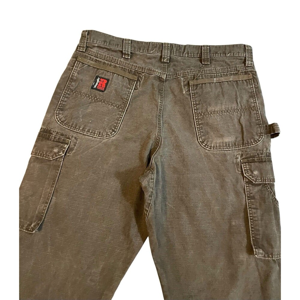 Vintage Wrangler Riggs Workwear Mocha Brown Carpenter Pants Size 36x32 USA - Picture 6 of 8